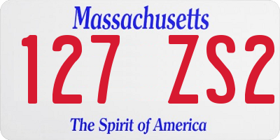 MA license plate 127ZS2