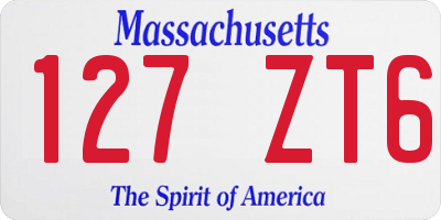 MA license plate 127ZT6