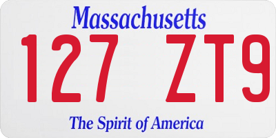 MA license plate 127ZT9