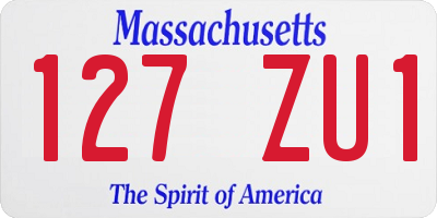 MA license plate 127ZU1