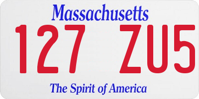 MA license plate 127ZU5