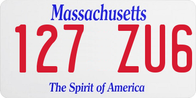 MA license plate 127ZU6