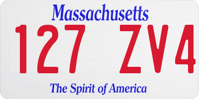 MA license plate 127ZV4