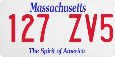 MA license plate 127ZV5