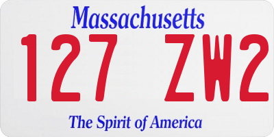 MA license plate 127ZW2