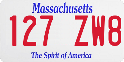 MA license plate 127ZW8
