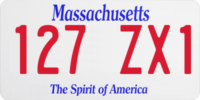 MA license plate 127ZX1