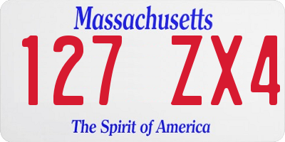 MA license plate 127ZX4