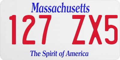 MA license plate 127ZX5
