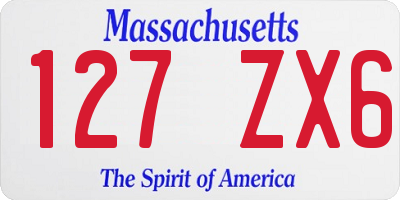 MA license plate 127ZX6