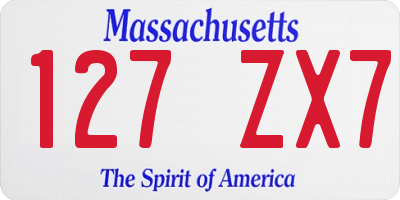 MA license plate 127ZX7