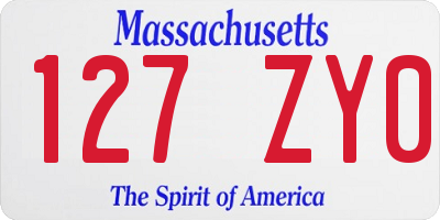 MA license plate 127ZY0