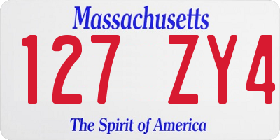 MA license plate 127ZY4
