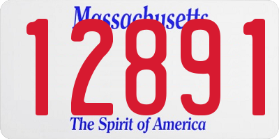 MA license plate 12891