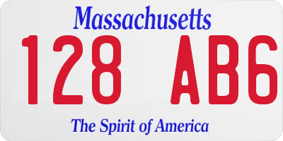 MA license plate 128AB6