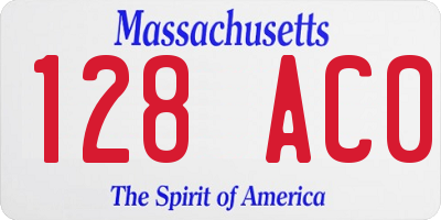 MA license plate 128AC0