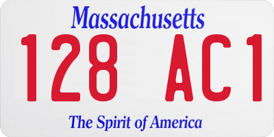 MA license plate 128AC1