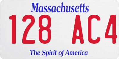 MA license plate 128AC4