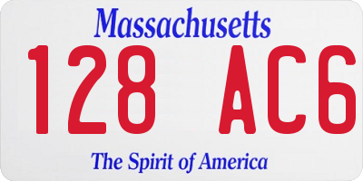 MA license plate 128AC6