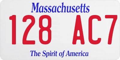 MA license plate 128AC7