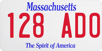MA license plate 128AD0
