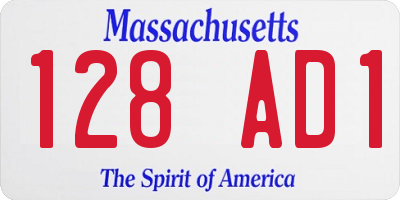 MA license plate 128AD1