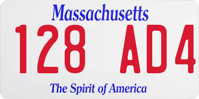 MA license plate 128AD4