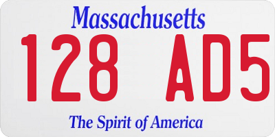 MA license plate 128AD5