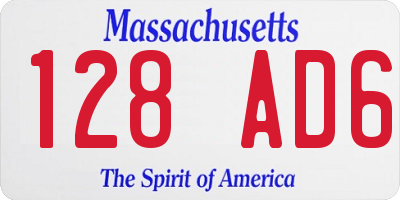 MA license plate 128AD6