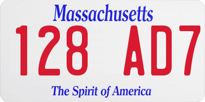 MA license plate 128AD7