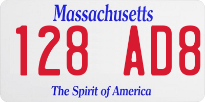 MA license plate 128AD8