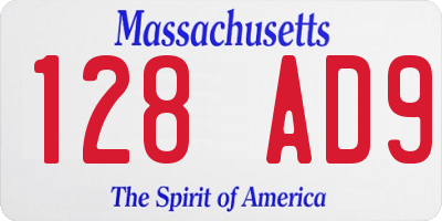 MA license plate 128AD9