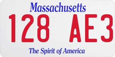 MA license plate 128AE3