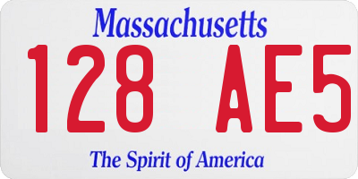 MA license plate 128AE5