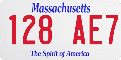 MA license plate 128AE7