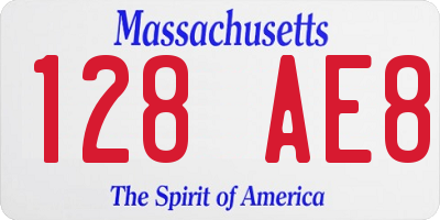 MA license plate 128AE8