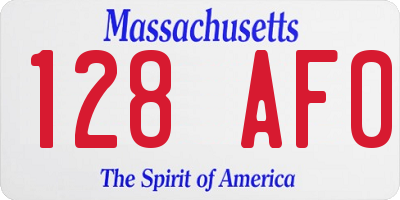 MA license plate 128AF0