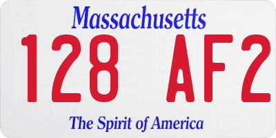 MA license plate 128AF2