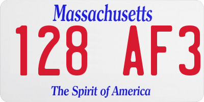 MA license plate 128AF3