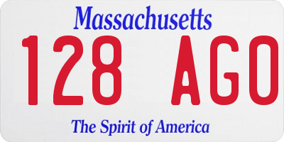 MA license plate 128AG0