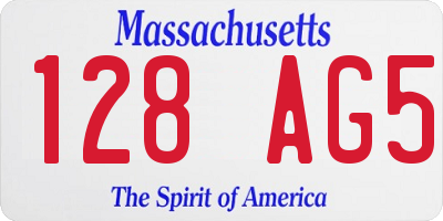 MA license plate 128AG5