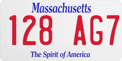 MA license plate 128AG7