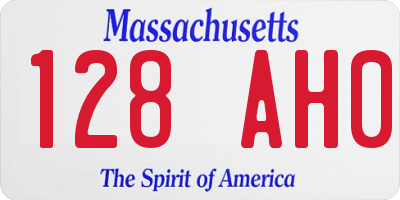 MA license plate 128AH0
