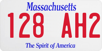 MA license plate 128AH2