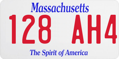 MA license plate 128AH4