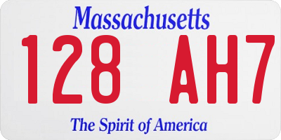 MA license plate 128AH7