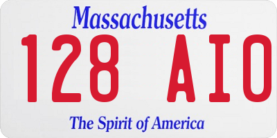 MA license plate 128AI0