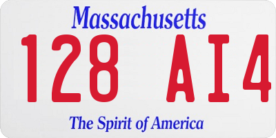 MA license plate 128AI4