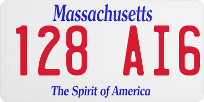 MA license plate 128AI6