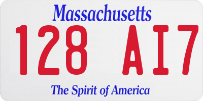 MA license plate 128AI7